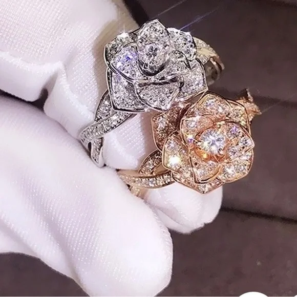 Rose gold rose ring - Picture 2 of 3